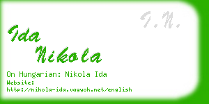 ida nikola business card